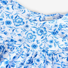 Load image into Gallery viewer, Blue Floral Printed Ruffle Summer Dress (4-12yrs)