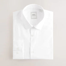 Load image into Gallery viewer, White Regular Fit Easy Care Long Sleeve Single Cuff Smart Shirts 2 Pack