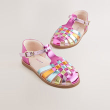 Load image into Gallery viewer, Rainbow Metallic Standard Fit (F) Fisherman Occasion Sandals