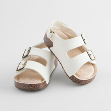 Load image into Gallery viewer, Neutral White Standard Fit (F) Corkbed Two Strap Sandals