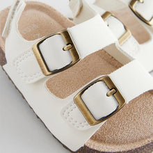 Load image into Gallery viewer, Neutral White Standard Fit (F) Corkbed Two Strap Sandals