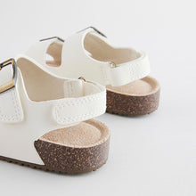Load image into Gallery viewer, Neutral White Standard Fit (F) Corkbed Two Strap Sandals