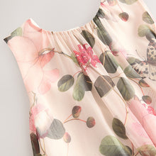 Load image into Gallery viewer, Cream Floral Kew Collection Chiffon Dress (3-12yrs)