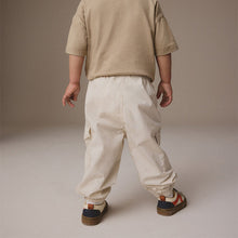 Load image into Gallery viewer, Neutral 100% Cotton Baggy Cargo Trousers with Toggle Waist (3mths-6yrs)