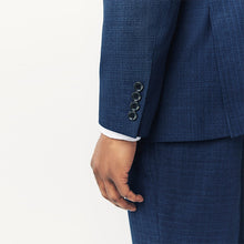 Load image into Gallery viewer, Blue Tailored Fit Textured Wool Suit Jacket