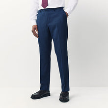 Load image into Gallery viewer, Blue Tailored Fit Textured Wool Suit Trousers