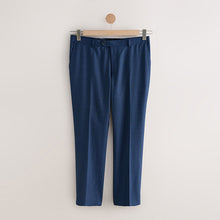 Load image into Gallery viewer, Blue Tailored Fit Textured Wool Suit Trousers