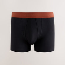 Load image into Gallery viewer, Black Orange/Green Waistband 5 Pack A-Front Cotton Rich Boxers