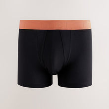 Load image into Gallery viewer, Black Orange/Green Waistband 5 Pack A-Front Cotton Rich Boxers