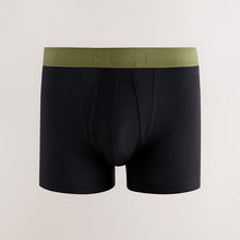 Load image into Gallery viewer, Black Orange/Green Waistband 5 Pack A-Front Cotton Rich Boxers