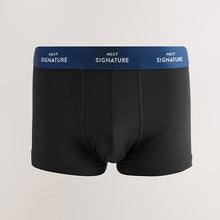 Load image into Gallery viewer, Black Blue Waistbands Motionflex Signature Hipster Boxers