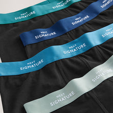 Load image into Gallery viewer, Black Blue Waistbands Motionflex Signature Hipster Boxers
