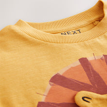 Load image into Gallery viewer, Mustard Yellow Short Sleeve Interactive Appliqué T-Shirt (3mths-6yrs)