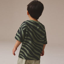 Load image into Gallery viewer, Khaki Green Animal Print Short Sleeve T-Shirt (3mths-6yrs)
