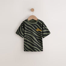 Load image into Gallery viewer, Khaki Green Animal Print Short Sleeve T-Shirt (3mths-6yrs)