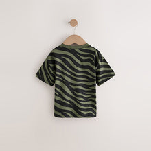 Load image into Gallery viewer, Khaki Green Animal Print Short Sleeve T-Shirt (3mths-6yrs)