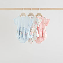 Load image into Gallery viewer, Pink Fairy Mouse 3 Pack Skirted Baby Rompers