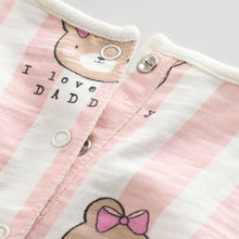 Load image into Gallery viewer, Pink/White Stripe I Love My Daddy Baby Bloomer Romper