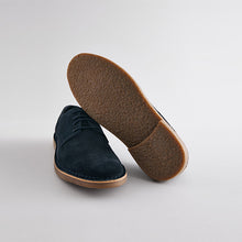 Load image into Gallery viewer, Navy Blue Suede Desert Shoes