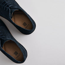 Load image into Gallery viewer, Navy Blue Suede Desert Shoes