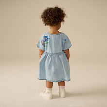 Load image into Gallery viewer, Denim Embroidered Relaxed Summer Dress (3mths-6yrs)