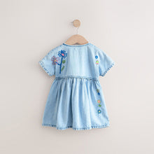 Load image into Gallery viewer, Denim Embroidered Relaxed Summer Dress (3mths-6yrs)