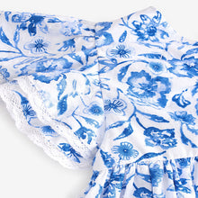 Load image into Gallery viewer, Blue Floral Angel Sleeve Dress (3mths-6yrs)