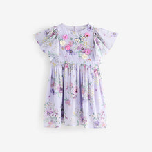 Load image into Gallery viewer, Lilac Purple Angel Sleeve Embellished Dress (3-12yrs)