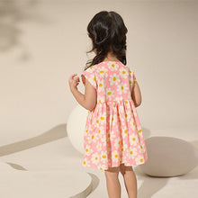 Load image into Gallery viewer, Pink Flower Button Through Summer Dress (3mths-6yrs)