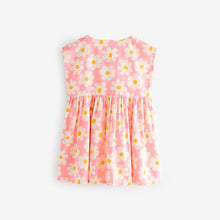 Load image into Gallery viewer, Pink Flower Button Through Summer Dress (3mths-6yrs)