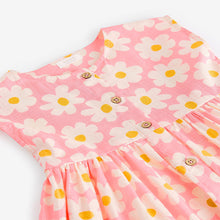 Load image into Gallery viewer, Pink Flower Button Through Summer Dress (3mths-6yrs)
