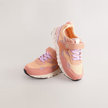 Load image into Gallery viewer, Multi Orange Standard Fit (F) Elastic Lace Touch Fasten Trainers