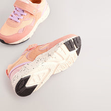 Load image into Gallery viewer, Multi Orange Standard Fit (F) Elastic Lace Touch Fasten Trainers