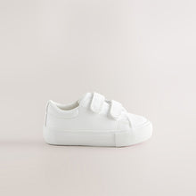 Load image into Gallery viewer, White Standard Fit (F) Chunky Trainers With Touch Fastening
