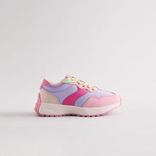 Load image into Gallery viewer, Pink Colourblock Lace-Up Chunky Trainers