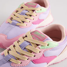 Load image into Gallery viewer, Pink Colourblock Lace-Up Chunky Trainers