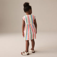 Load image into Gallery viewer, Rainbow Stripe Button Through Summer Dress (3mths-6yrs)