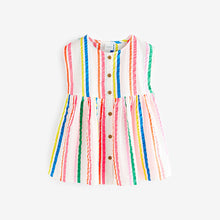 Load image into Gallery viewer, Rainbow Stripe Button Through Summer Dress (3mths-6yrs)