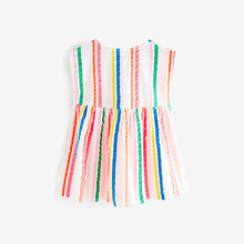 Load image into Gallery viewer, Rainbow Stripe Button Through Summer Dress (3mths-6yrs)