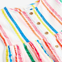 Load image into Gallery viewer, Rainbow Stripe Button Through Summer Dress (3mths-6yrs)