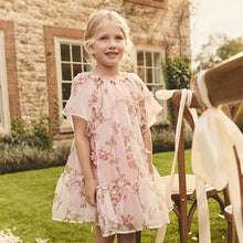 Load image into Gallery viewer, Pink 3D Floral Organza Party Dress (3-12yrs)