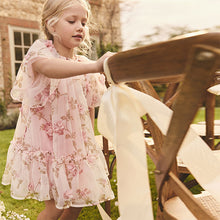 Load image into Gallery viewer, Pink 3D Floral Organza Party Dress (3-12yrs)