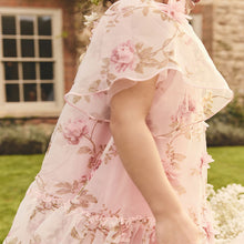 Load image into Gallery viewer, Pink 3D Floral Organza Party Dress (3-12yrs)