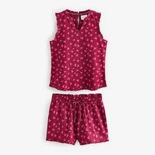 Load image into Gallery viewer, Berry Heart 100% Cotton Frill Vest Short Set Pyjamas