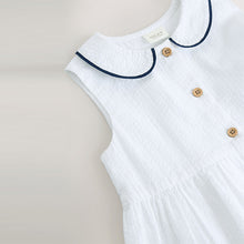 Load image into Gallery viewer, White Sleeveless Collar Summer Dress (3mths-6yrs)