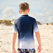 Load image into Gallery viewer, Black/Navy Short Sleeve Rash Vest (3-12yrs)