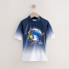 Load image into Gallery viewer, Black/Navy Short Sleeve Rash Vest (3-12yrs)