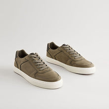 Load image into Gallery viewer, Khaki Green Lace-Up Low Trainers