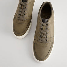 Load image into Gallery viewer, Khaki Green Lace-Up Low Trainers