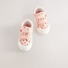 Load image into Gallery viewer, Pink Ladybird Standard Fit (F) Touch Fasten Strap Machine Washable Trainers